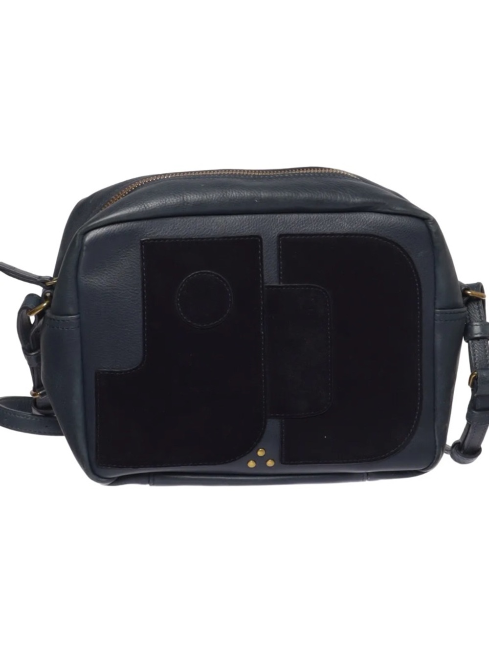 Jerome Dreyfuss Paris Black Leather Crossbody Messenger Bag Suede Dominique